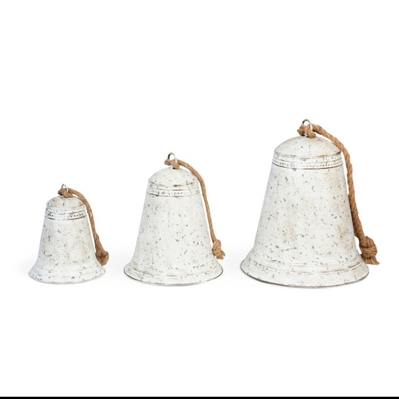 Rustic Gray Hanging Bells Holiday Decor